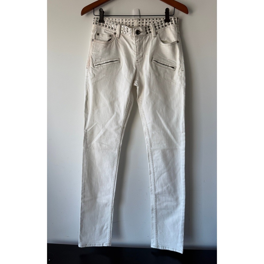 Converse John Varvatos Studded White Chucks Skinny Jeans Leg Moto Rocker 27